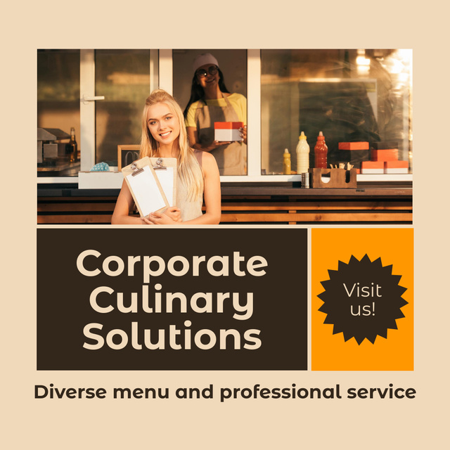 Plantilla de diseño de Dverse Dishes for Corporate Catering Instagram AD 