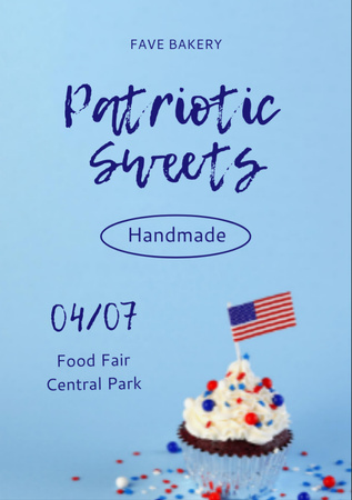 USA Independence Day Food Fair Announcement Flyer A7 Design Template