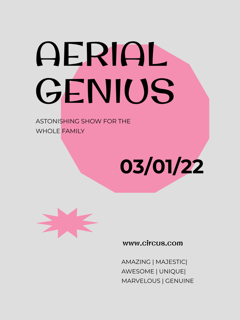 Template di design Circus Show Special Event Announcement with Pink Figures Poster 36x48in