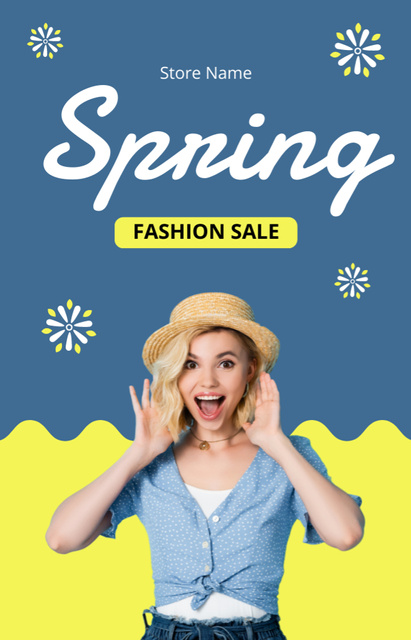Fashionable Spring Sale with Blonde Woman in Hat IGTV Cover Modelo de Design