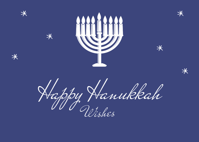 Hanukkah Holiday Greeting With Stars And Menorah Card tervezősablon