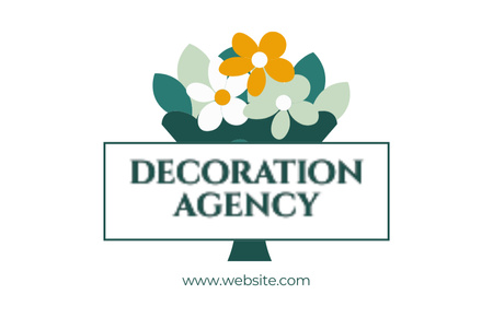 Platilla de diseño Wedding Agency Service Offer with Flower Bouquet Business Card 85x55mm