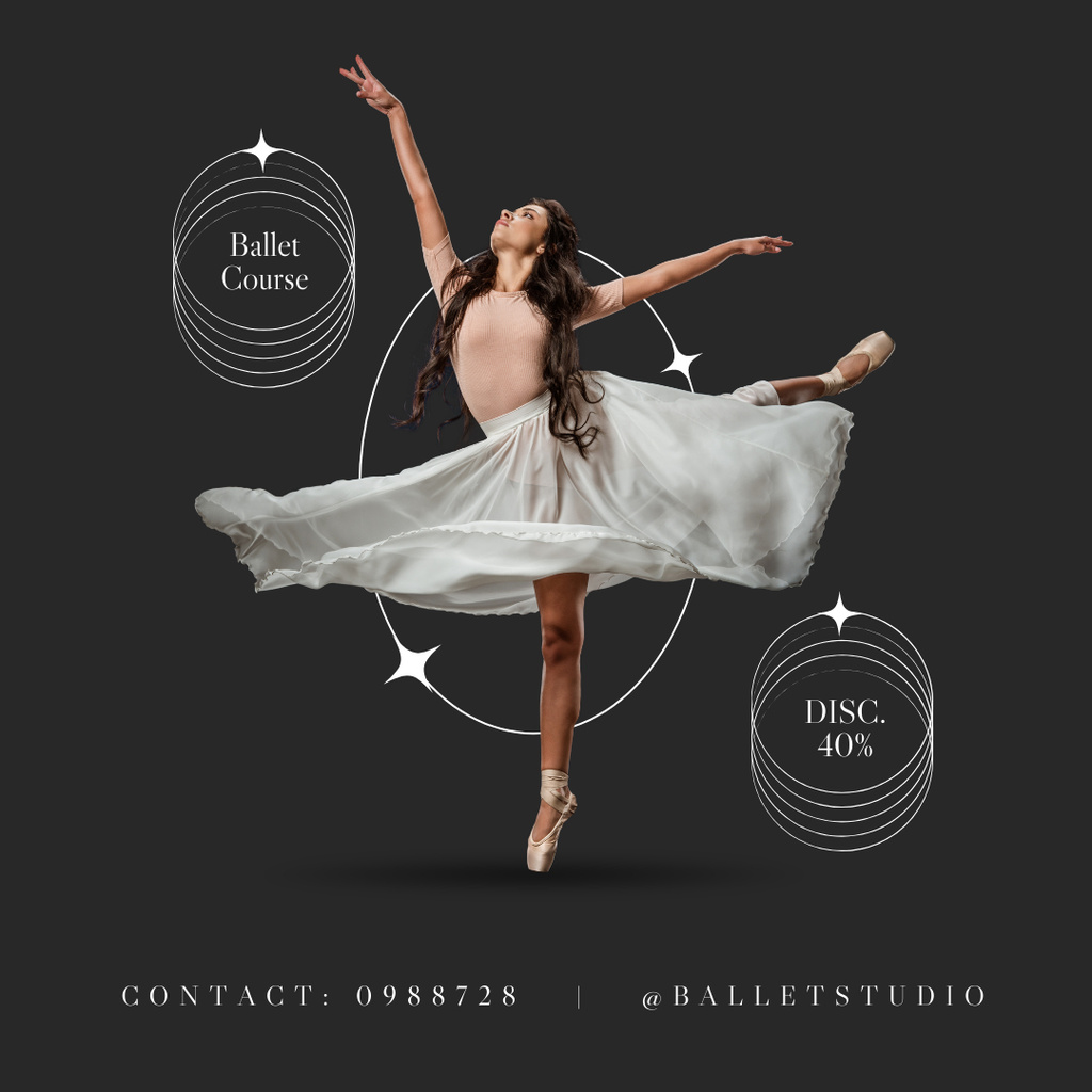 Designvorlage Ballet Classes Promotion für Instagram