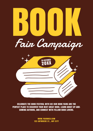 Book Fair Campaign Announcement Poster Design Template
