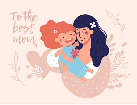 Platilla de diseño Greeting for Best Mom Ever Postcard 4.2x5.5in