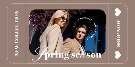 Fashion Spring Season Sale Announcement Twitter Design Template