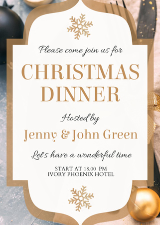 Announcement of Christmas Meal Invitation Design Template