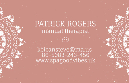 Offer of Manual Therapist Services Business Card 85x55mm Design Template