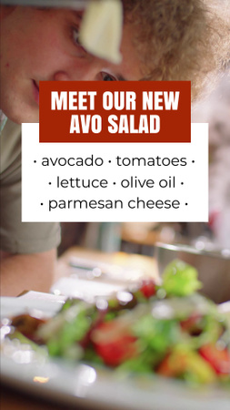 Template di design Annuncio della nuova gustosa insalata Instagram Video Story