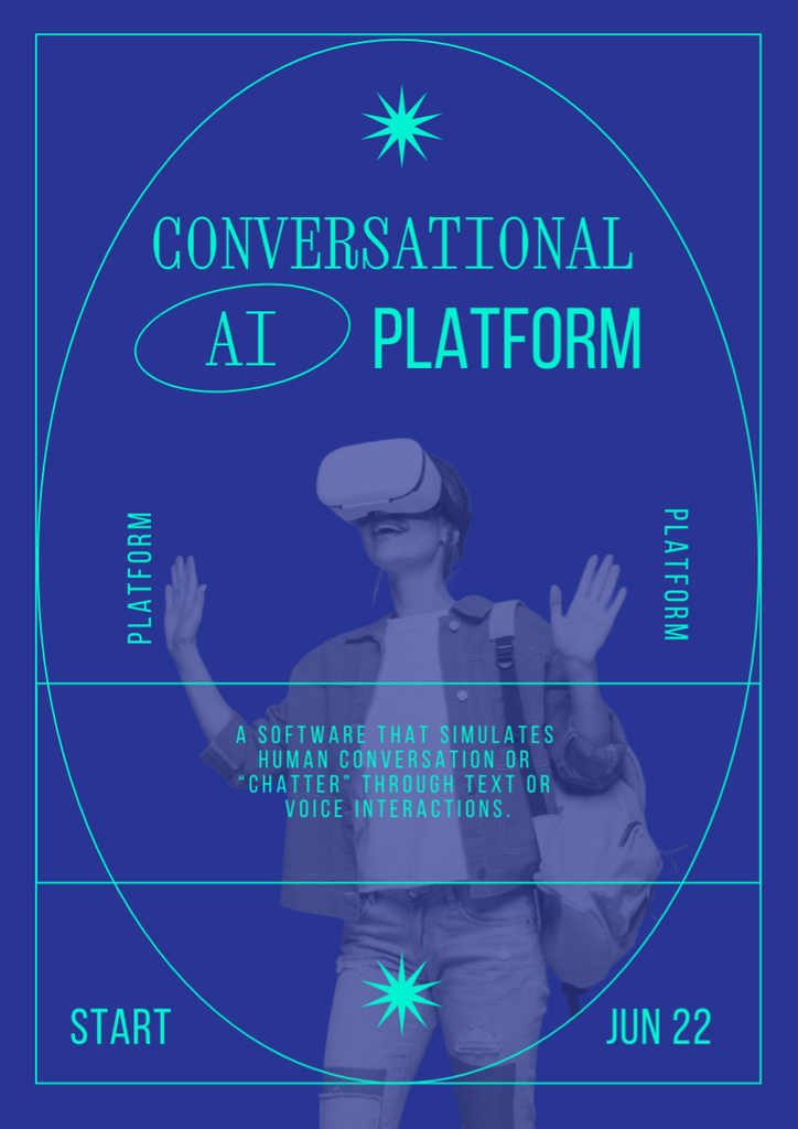 Conversational AI Platform Promo Poster A3 – шаблон для дизайна