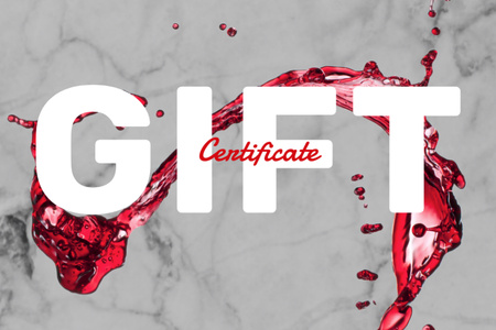 Designvorlage Verkostungseinladung mit Weinspritzern für Gift Certificate