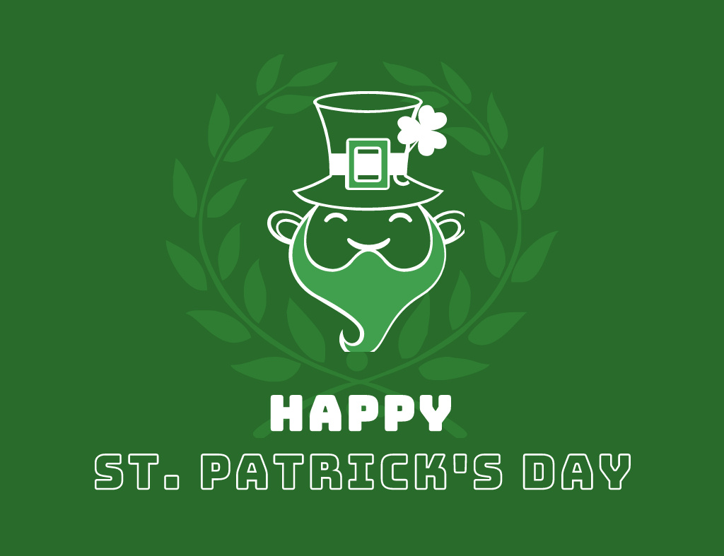 Plantilla de diseño de Patrick's Day Cheers from Leprechaun Thank You Card 5.5x4in Horizontal 