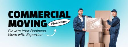 Services of Commercial Moving with Deliver holding Plant Facebook cover Design Template