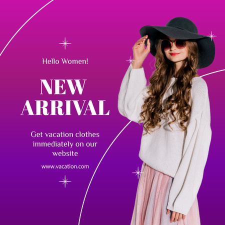 Fashion Ad with Stylish Woman Instagramデザインテンプレート