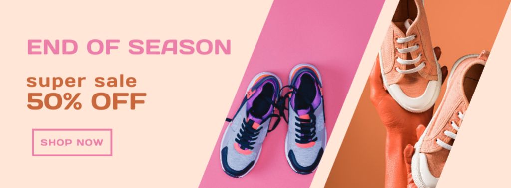 Sport Sneakers Discount Offer Facebook coverデザインテンプレート