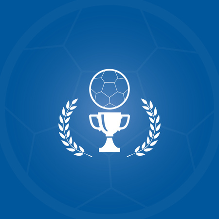Ontwerpsjabloon van Logo van Emblem with Soccer Ball and Cup