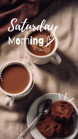 Breakfast with Coffee and Cookies Instagram Story tervezősablon