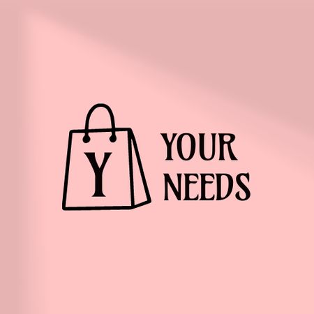 Store Ad with Shopping Bag Logo Design Template