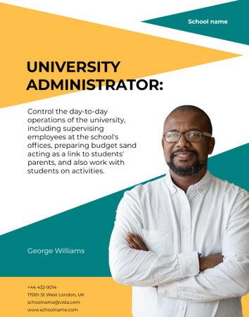University Administrator Services Offer Poster 22x28in Design Template
