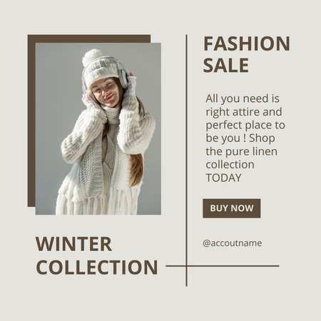 Winter Collection Fashion Sale Announcement Instagram Design Template