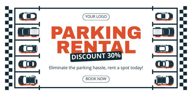 Designvorlage Rent Parking Space with Discount Today für Twitter