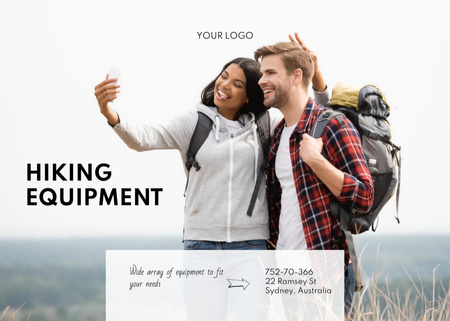 Hiking Equipment Offer Flyer 5x7in Horizontal Design Template