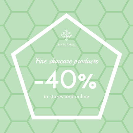 Skincare products sale ad on geometric texture Instagram ADデザインテンプレート