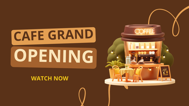 Plantilla de diseño de Small Cafe Grand Opening In Vlog Episode Youtube Thumbnail 