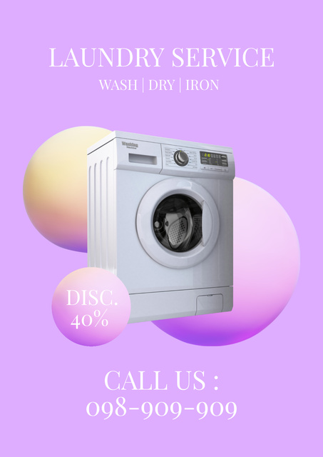 Offer Discounts on Laundry Service Poster tervezősablon