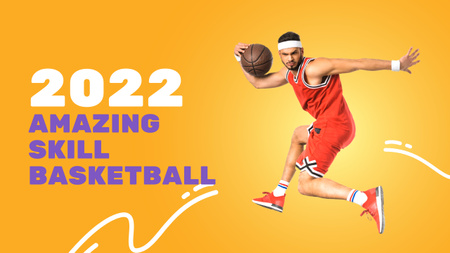 Designvorlage Young Man Playing Basketball für Youtube Thumbnail