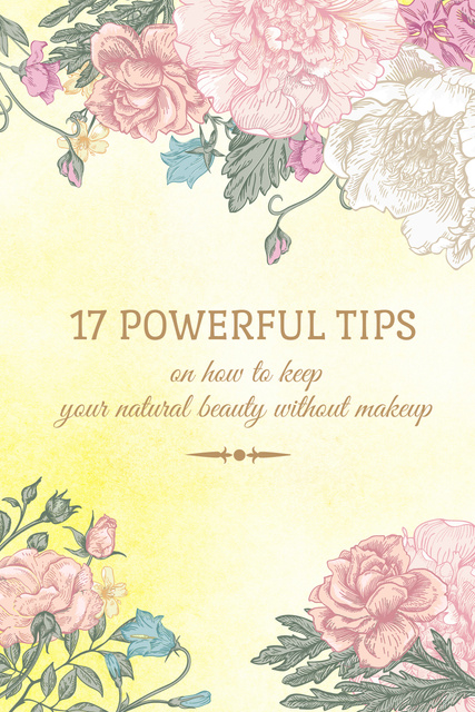 Szablon projektu Beauty Tips in Tender Flowers Frame Pinterest