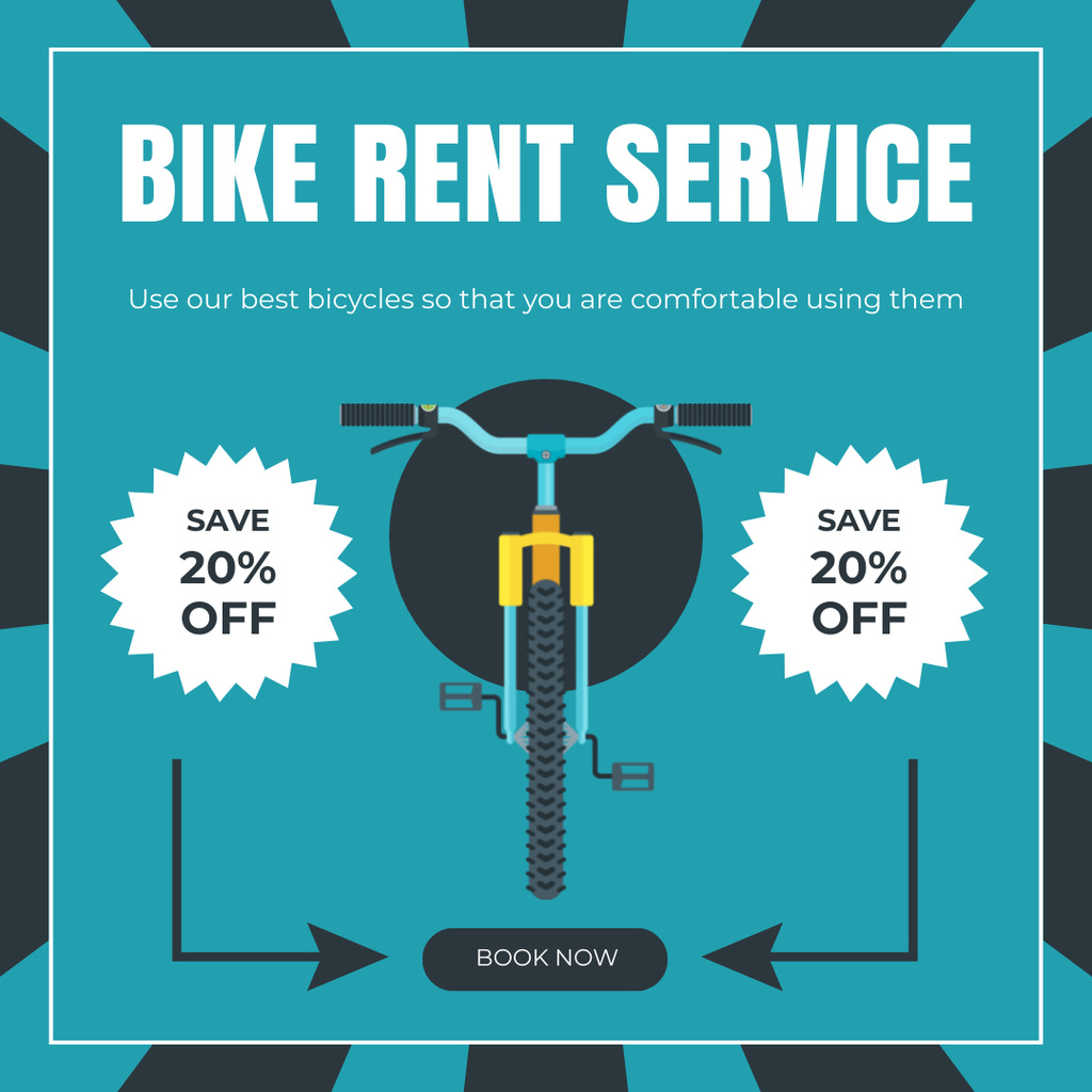 Affordable Price on Rental Bicycles Instagram AD – шаблон для дизайна