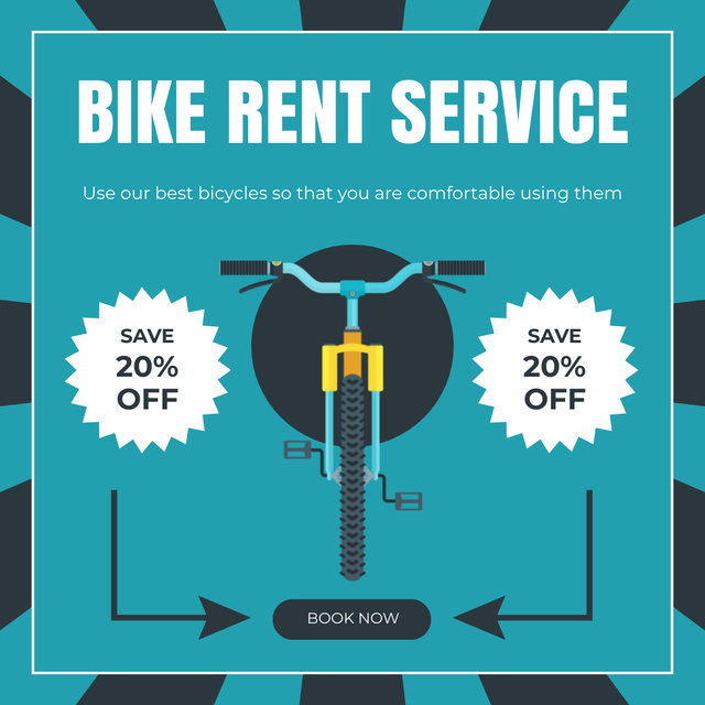 Designvorlage Affordable Price on Rental Bicycles für Instagram AD