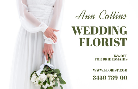 Wedding Florist Proposal Business Card 85x55mm Design Template
