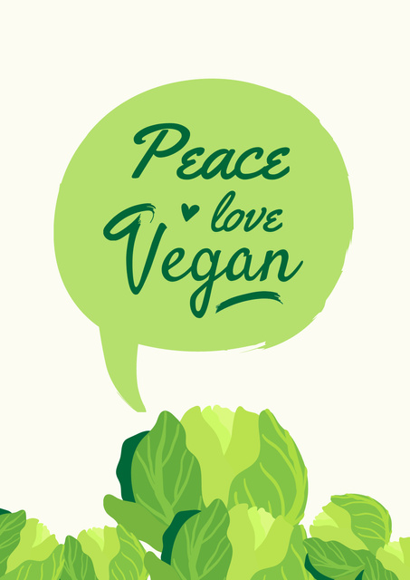 Vegan Lifestyle Concept with Green Plant Poster Πρότυπο σχεδίασης