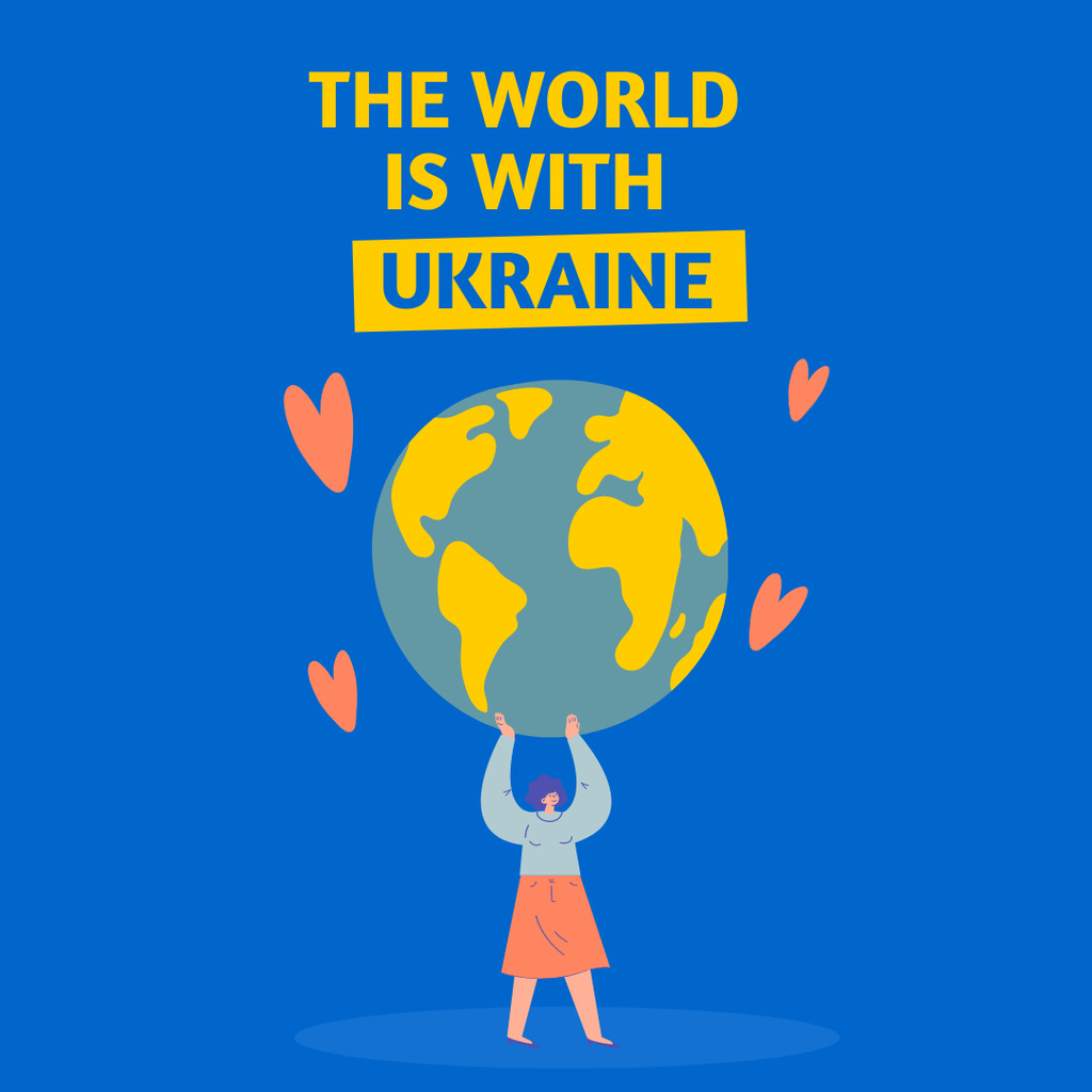 World Supports Ukraine Instagram Πρότυπο σχεδίασης