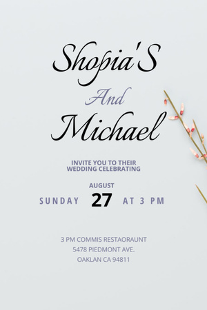 Wedding Celebration Announcement at Commis Restaurant Invitation 6x9in Design Template
