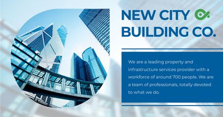 New city building Ad with Modern Skyscrapers Facebook AD Design Template