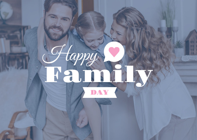 Happy Family Day Greeting Card Design Template
