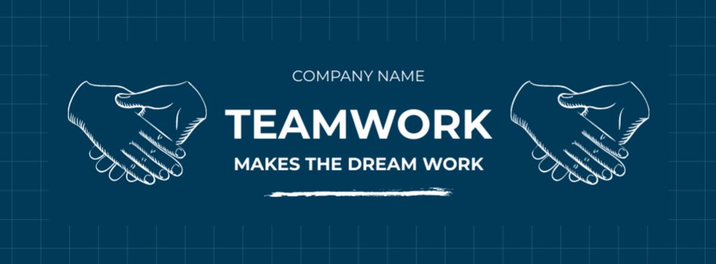 Quote about Teamwork with Handshake Facebook cover Design Template