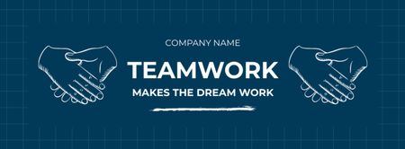 Quote about Teamwork with Handshake Facebook cover Design Template