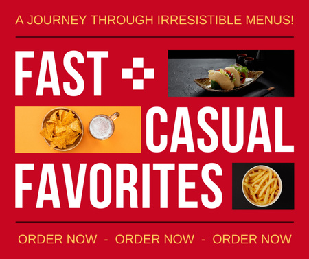 Fast Casual Food Favorites Promo Facebook Design Template
