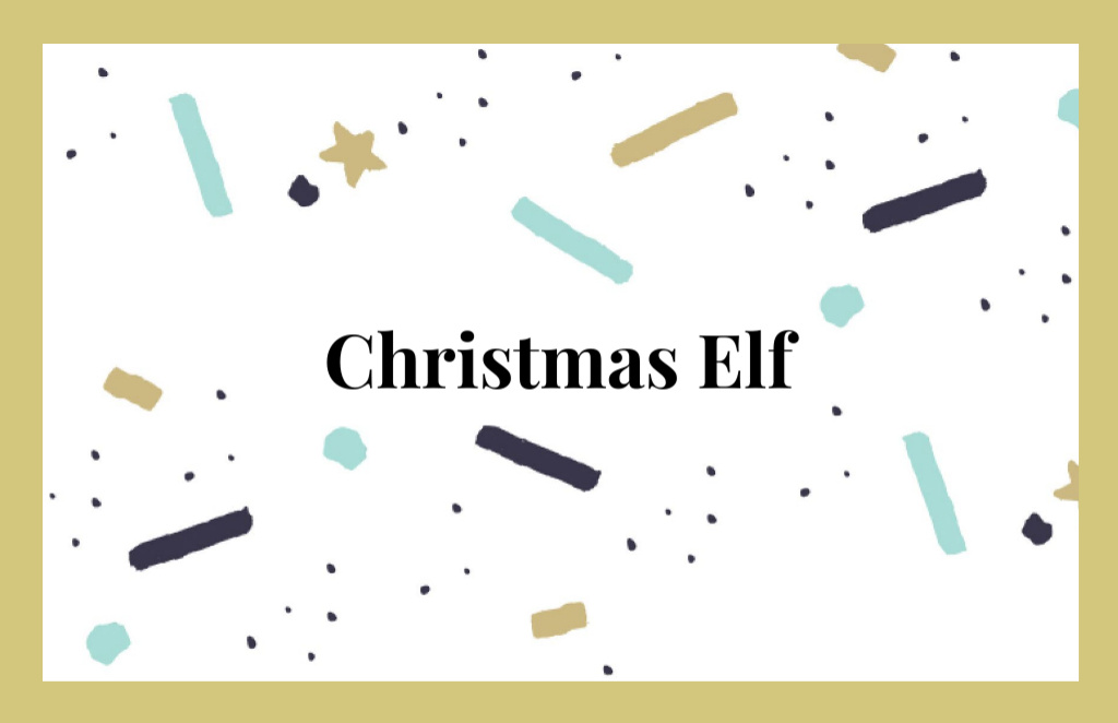 Christmas Elf Service Offer with Stars Business Card 85x55mm – шаблон для дизайну