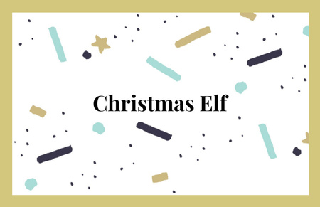 Christmas Elf Service Offer with Stars Business Card 85x55mm Design Template