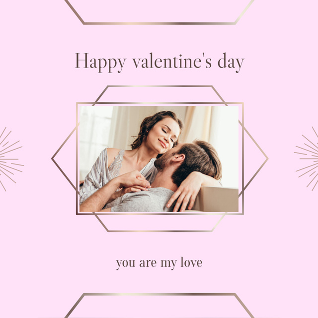Ontwerpsjabloon van Instagram van Loving Couple for Valentine's Day Greetings