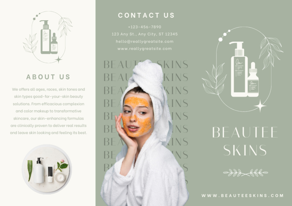 Skincare and Beauty Product Brochure – шаблон для дизайна