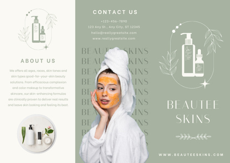 Plantilla de diseño de Producto de belleza y cuidado de la piel Brochure 