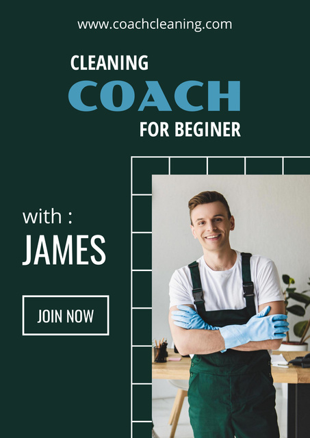 Cleaning Coach Services Offer Poster Design Template