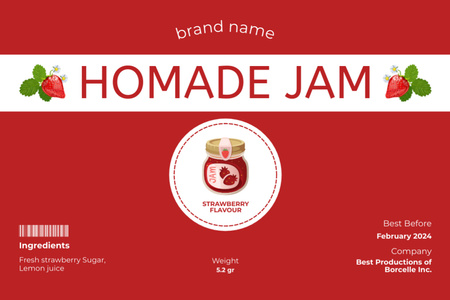 Homemade Jam Offer on Red Label Design Template