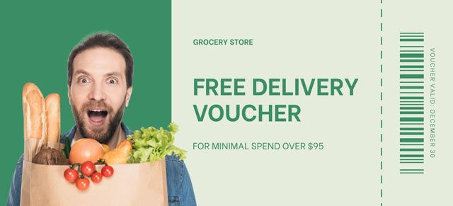 Daily Food Set In Bag With Free Delivery Coupon 3.75x8.25inデザインテンプレート